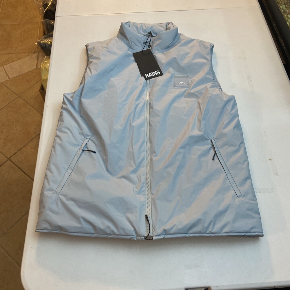 Rains Fuse Vest XS Blue Waterproof Windproof Unisex Msrp 225.00